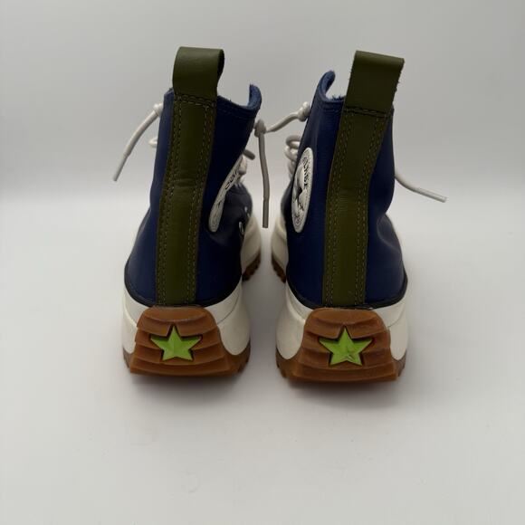 Converse Run Star Hike High 568650C Navy White Gum Leather Hi Green Women’s 6.5 - Picture 3 of 8